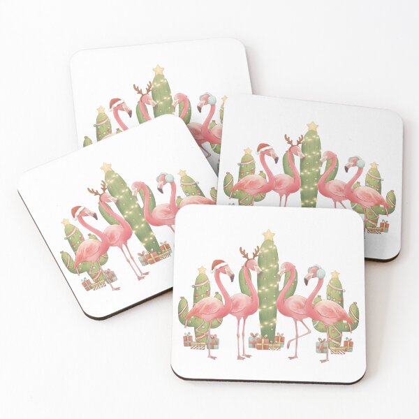 Item preview, Flamingo Christmas with Cactus Trees designed and sold by HumTumMe.