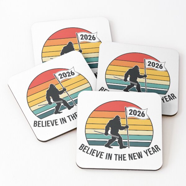 Item preview, Believe In The New Year 2026 Bigfoot Sasquatch Retro Sunset Flag designed and sold by Abdeelol.