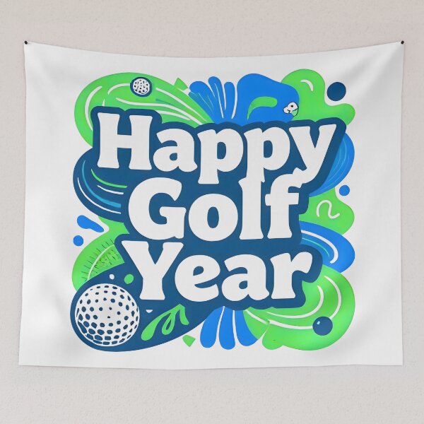 Item preview, Happy Golf Year – Modern Golf Art designed and sold by MKV Design.