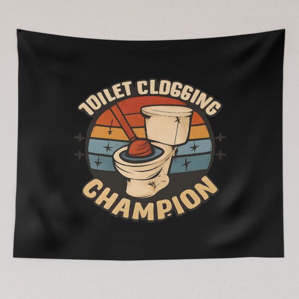 Item preview, Toilet Clogging Champion – Funny Retro Toilet Plunger  Design designed and sold by sssweetness.