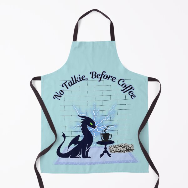 Item preview, No Talkie Before Coffee, Black dragon designed and sold by Nightshade Pixie Creations.