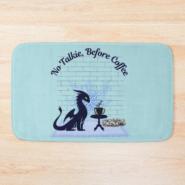 Item preview, No Talkie Before Coffee, Black dragon designed and sold by Nightshade Pixie Creations.