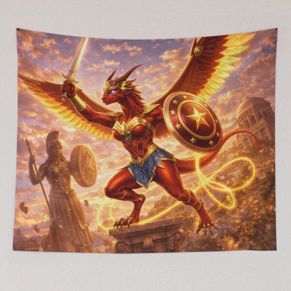 Item preview, Amazonian Valor Dragon – Superhero Dragon Heroes Art designed and sold by EpicDragons-.
