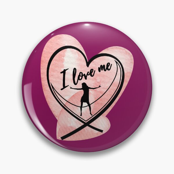 Artikelvorschau, I Love Me - Happy Self-Acceptance illustration with Hearts and Woman. entworfen und verkauft von LunaPrintCo.