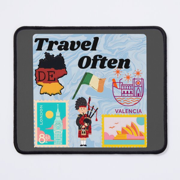 Item preview, Travel Often, Blue designed and sold by Nightshade Pixie Creations.