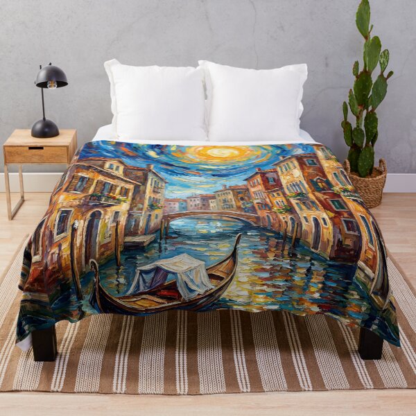 Item preview, Venice Canal Impressionist Impasto Painting designed and sold by DenBox.