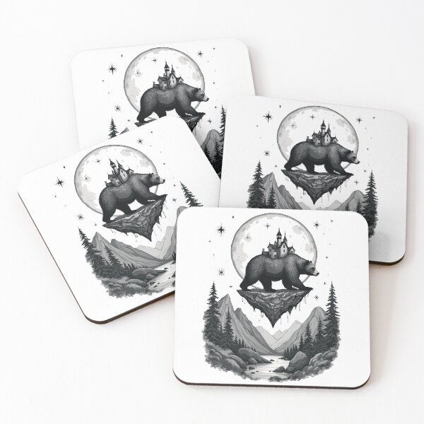 Item preview, Bear Carrying Haunted Castle Moon designed and sold by Valascanza.