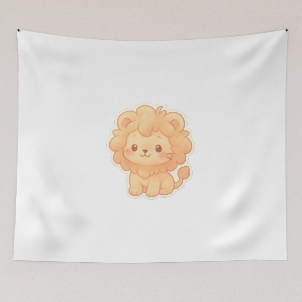 Aperçu de l'œuvre Autocollant mignon lionceau rêveur créée et vendue par StickMint.