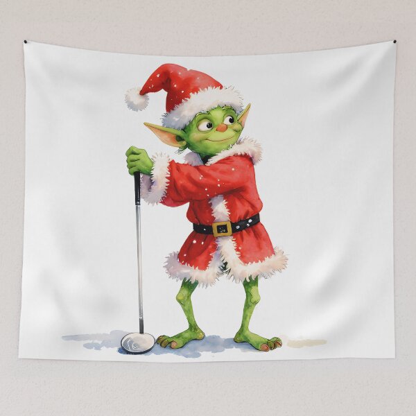 Item preview, Festive Golf Gremlin | Funny Christmas Watercolor Character designed and sold by MKV Design.