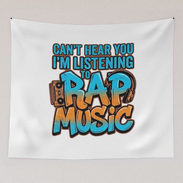 Item preview, I Can’t Hear You I’m Listening to Rap Music - Funny Hip Hop Quote designed and sold by Wear Sculpt.