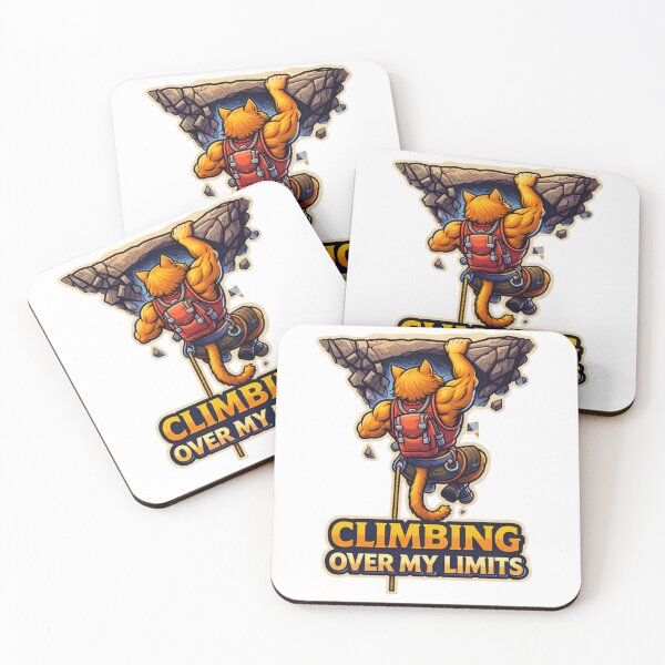 Item preview, Muscular Climbing Cat Adventure Motivation Art designed and sold by Pixostick.