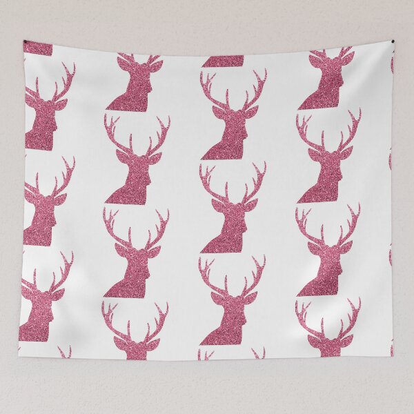 Item preview, Pink Glitter Reindeer Holiday Silhouette designed and sold by capricedefille.