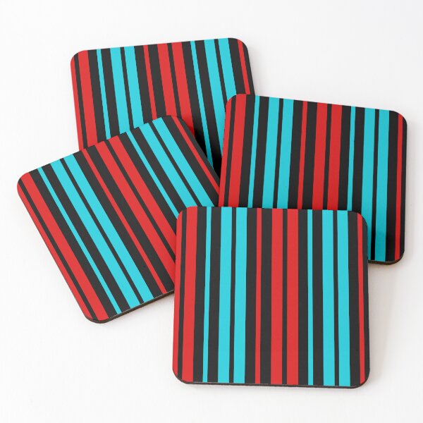 Item preview, Red Blue Stripes On Black Pattern Design  designed and sold by PatternTitan.