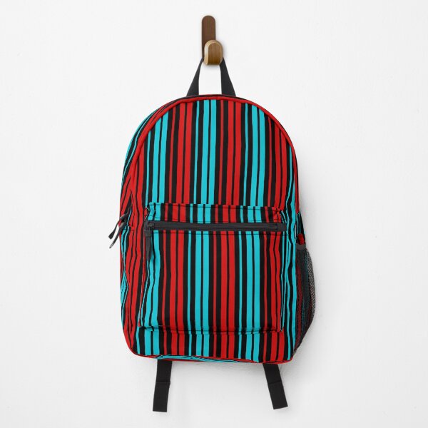 Item preview, Red Blue Stripes On Black Pattern Design  designed and sold by PatternTitan.