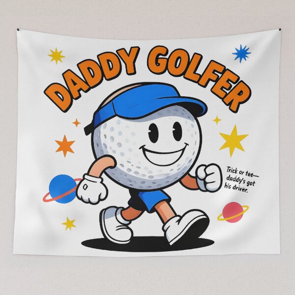 Item preview, Daddy Golfer Retro Cartoon - Funny Vintage Golf Design designed and sold by MKV Design.
