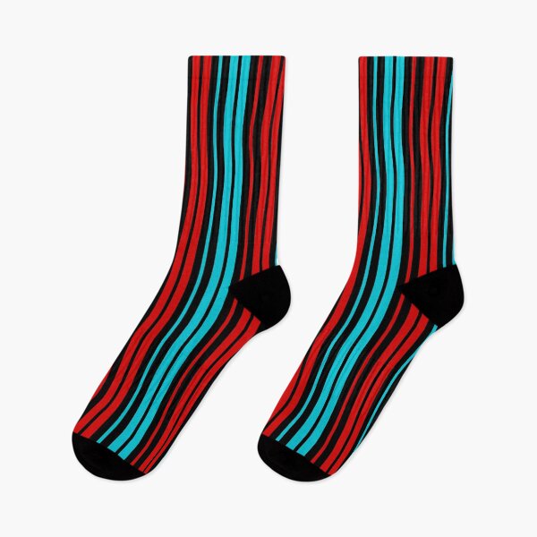 Item preview, Red Blue Stripes On Black Pattern Design  designed and sold by PatternTitan.