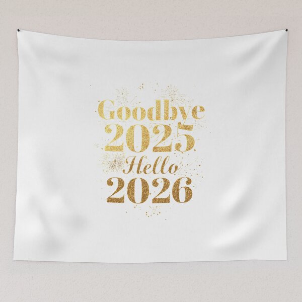 Item preview, Goodbye-2025-Hello-2026 minimalist typography designed and sold by w66aboo.