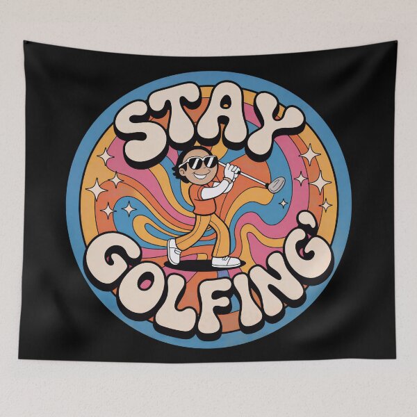 Item preview, Stay Golfing! Retro 70s Psychedelic Golf Cartoon designed and sold by MKV Design.