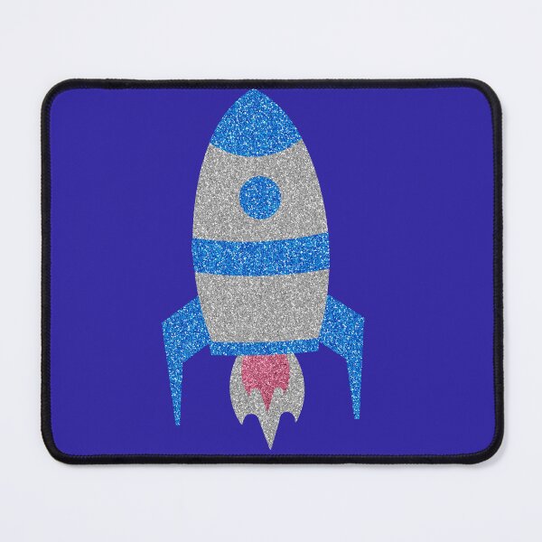 Item preview, Blue Silver Glitter Rocket Silhouette designed and sold by capricedefille.