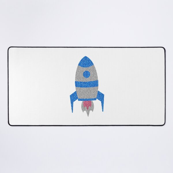 Item preview, Blue Silver Glitter Rocket Silhouette designed and sold by capricedefille.