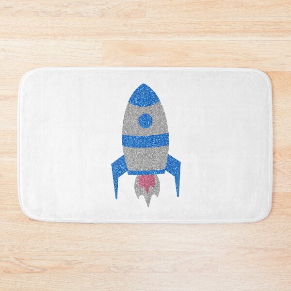 Item preview, Blue Silver Glitter Rocket Silhouette designed and sold by capricedefille.