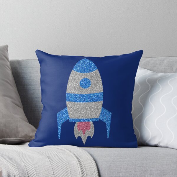 Item preview, Blue Silver Glitter Rocket Silhouette designed and sold by capricedefille.