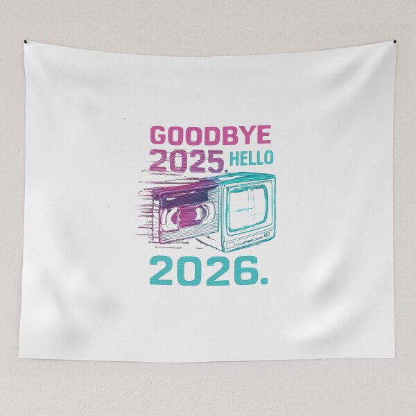 Item preview, Goodbye-2025-Hello-2026 typography-VAPORWAVE designed and sold by w66aboo.