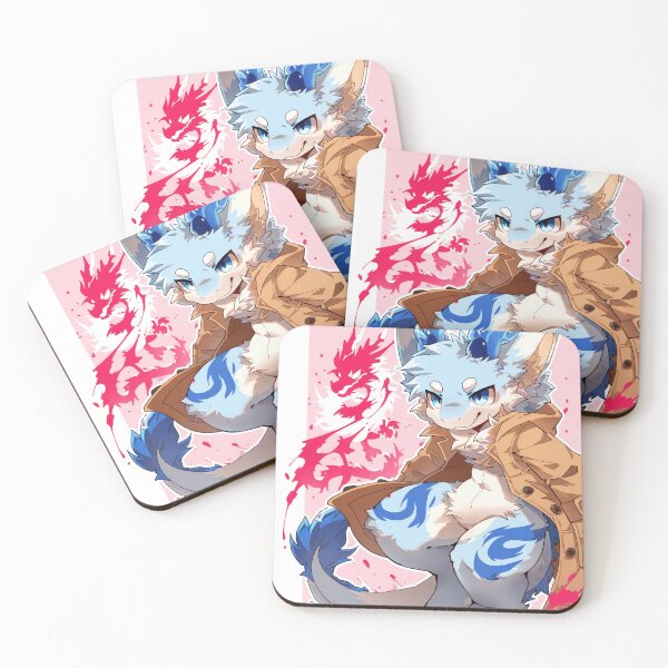 Item preview, Cool Blue Kemono Dragon in Trench Coat designed and sold by Finmm.