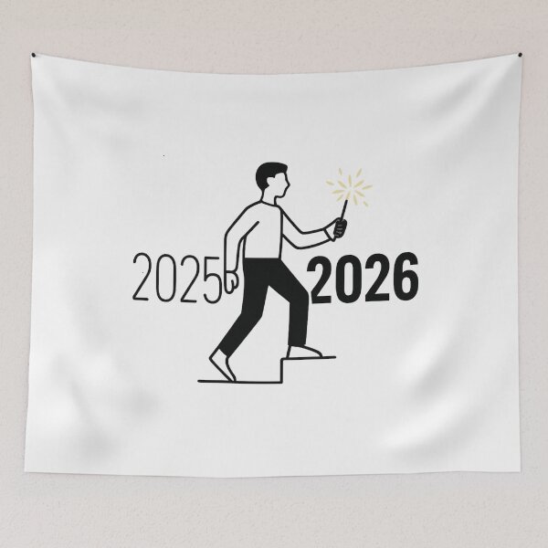 Item preview, Goodbye-2025-Hello-2026 SIMPLE-typography designed and sold by w66aboo.