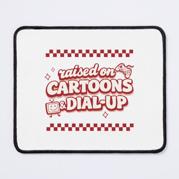 Item preview, Raised on Cartoons & Dial-Up – 90s and 80s Nostalgia Retro Game Internet Aesthetic designed and sold by station-one.