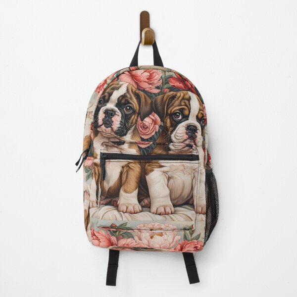 Item preview, Boxer puppies among peony flowers. designed and sold by Natalia-Vlad.