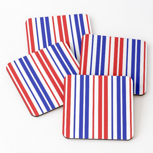 Item preview,  Red Blue Stripes On White Pattern Design  designed and sold by PatternTitan.