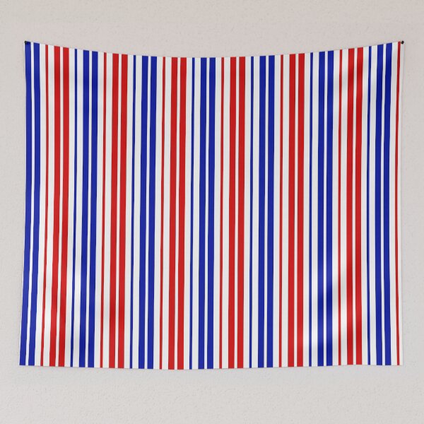 Item preview,  Red Blue Stripes On White Pattern Design  designed and sold by PatternTitan.
