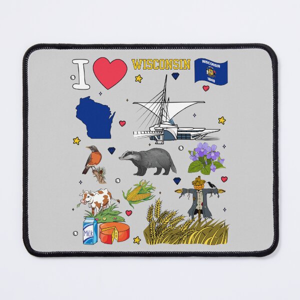 Item preview, Wisconsin Pride, Icons, Landmarks & State Symbols Collage designed and sold by mashmosh.