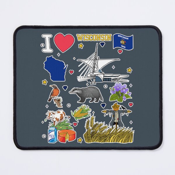 Item preview, Wisconsin Pride, Ultimate State Symbols Sticker Pack Art designed and sold by mashmosh.