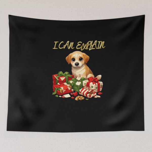Item preview, I Can Explain - Relatable Christmas Chaos Dog Illustration designed and sold by Kotalo.