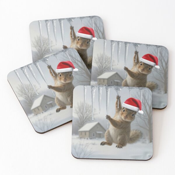 Item preview, Christmas Squirrel Hanging From an Icicle designed and sold by Maria Dryfhout.