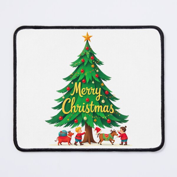 Item preview, Merry Christmas Pine Tree and Deers Decorated designed and sold by GlamOvira.