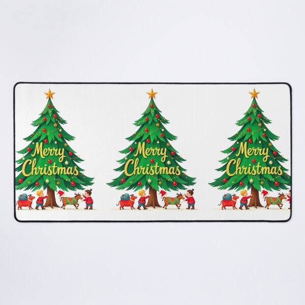 Item preview, Merry Christmas Pine Tree and Deers Decorated designed and sold by GlamOvira.