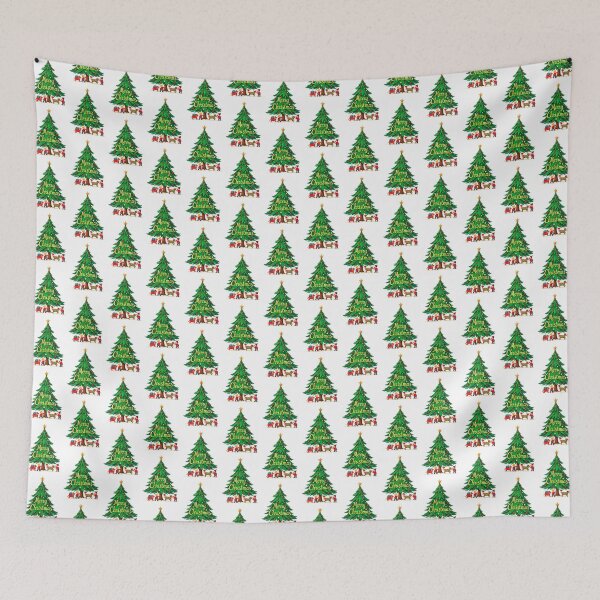 Item preview, Merry Christmas Pine Tree and Deers Decorated designed and sold by GlamOvira.
