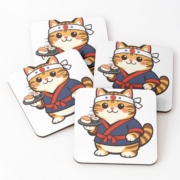 Item preview, Master Sushi Cat Chef - Kawaii Japanese Style designed and sold by MajeDesigns.