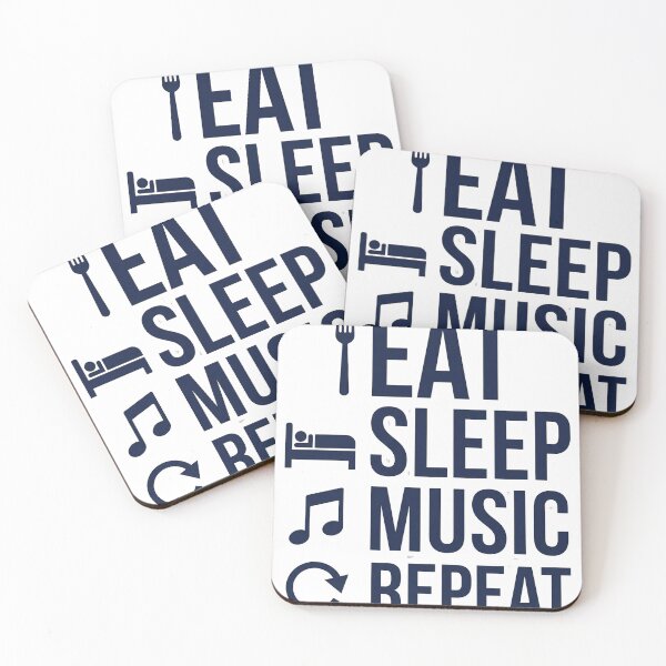 Item preview, Eat Sleep Music Repeat Sticker | Funny Music Lover Design designed and sold by DreamyDesigns17.