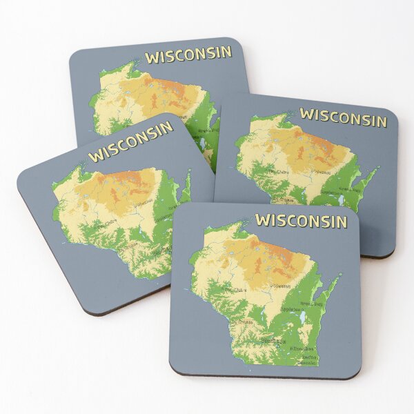 Item preview, Wisconsin State Topographic Map - Minimalist Nature Silhouette designed and sold by mashmosh.