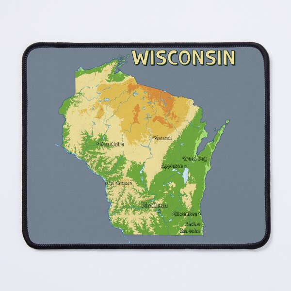 Item preview, Wisconsin State Topographic Map - Minimalist Nature Silhouette designed and sold by mashmosh.