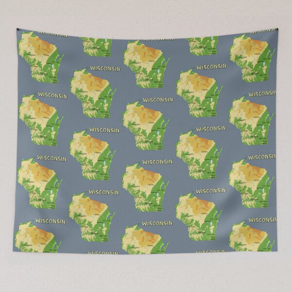 Item preview, Wisconsin State Topographic Map - Minimalist Nature Silhouette designed and sold by mashmosh.