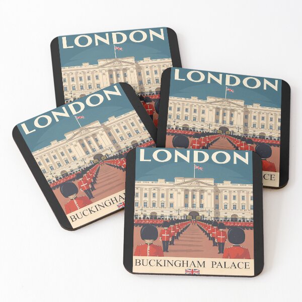 Item preview, Vintage London Travel Poster Buckingham Palace Royal Guard British Art designed and sold by sky11PP.