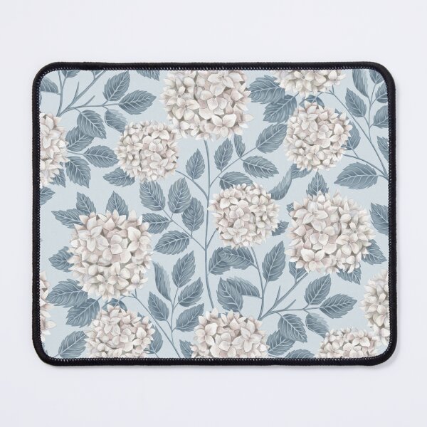 Item preview, White Hydrangeas with Blue Leaves on Pastel Blue Background designed and sold by Goolsby-Designs.