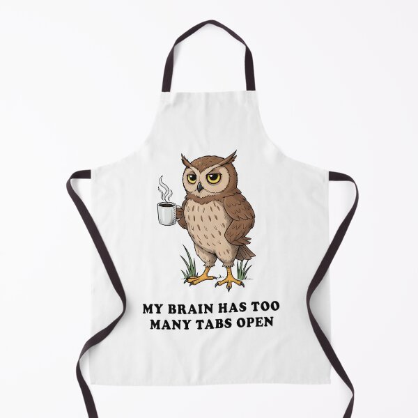 Item preview, My Brain Has Too Many Tabs Open – Funny Owl Coffee Illustration designed and sold by Senkov.