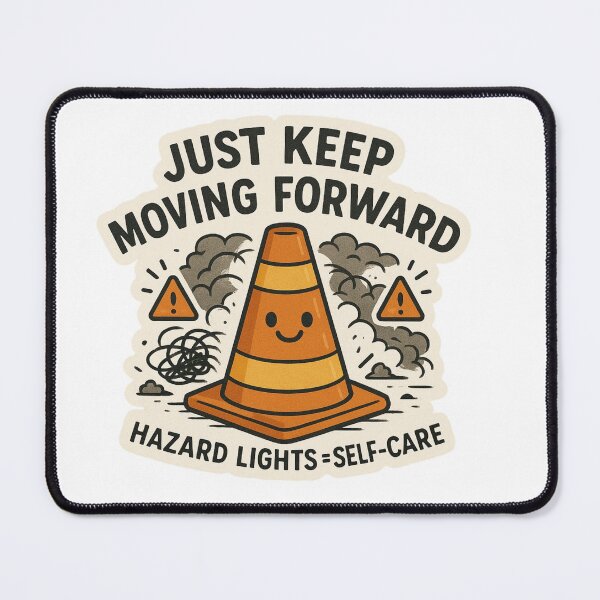 Item preview, Just Keep Moving Forward Hazard Lights Self Care designed and sold by DivinelyAligned8.
