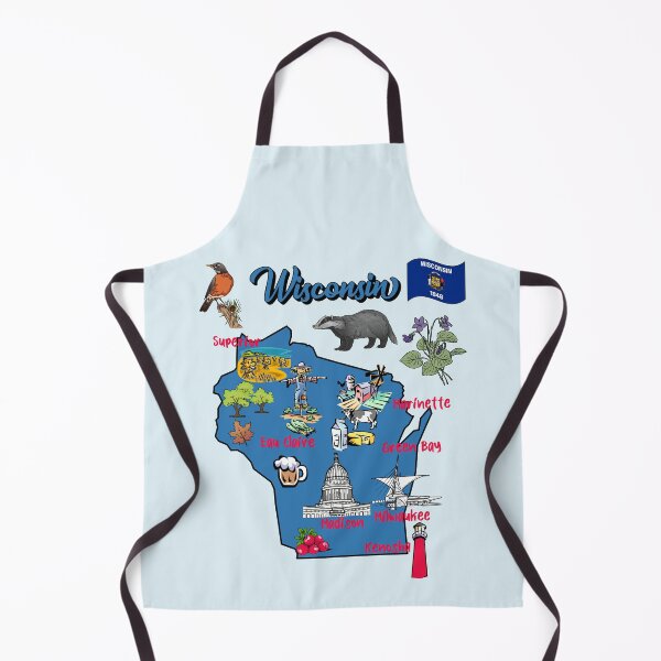 Item preview, Wisconsin Pride, The Badger State Illustrated Map designed and sold by mashmosh.
